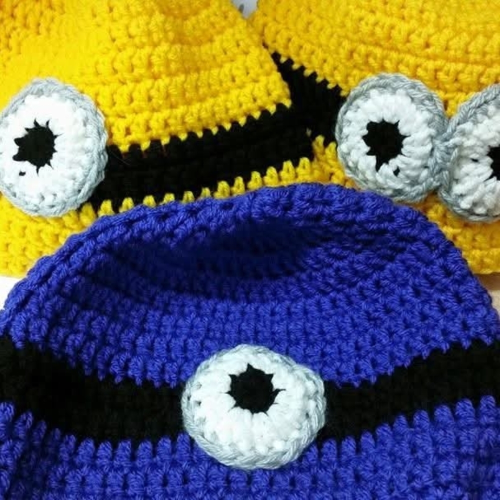 Kids Crochet Hat - Yellow and Blue